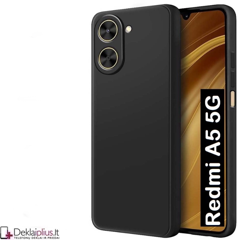 Silikoninis ploniausias dėklas su kameros apsauga - juodas (Xiaomi Redmi A5) Silikoninis ploniausias dėklas su kameros apsauga - juodas (Xiaomi Redmi A5)